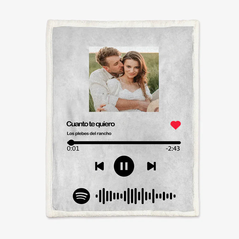 Customizable Music Code and Photo Keepsake Blanket