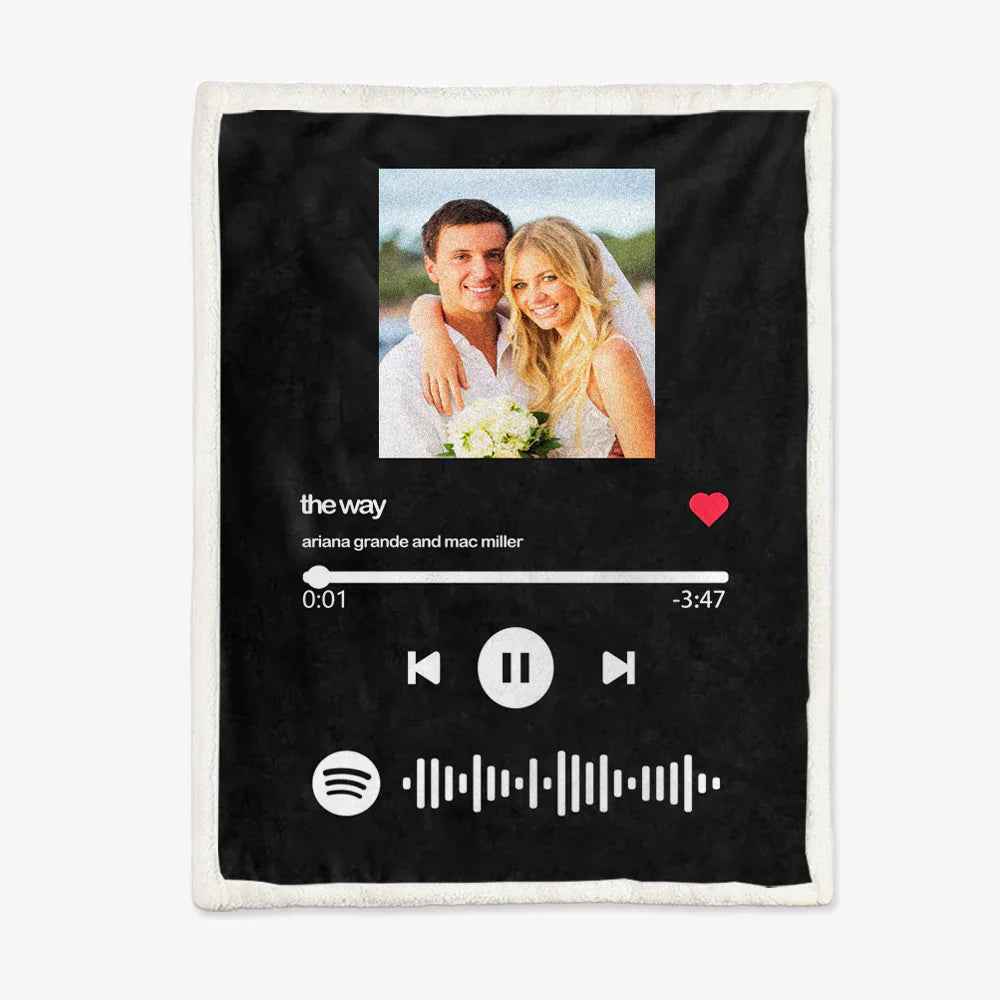 Customizable Music Code and Photo Keepsake Blanket