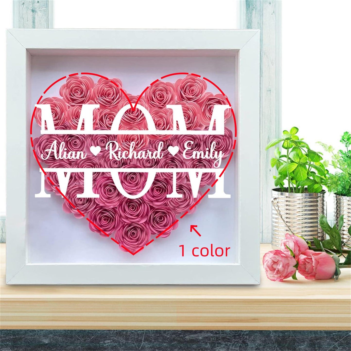 Heart shaped handmade flower gift box
