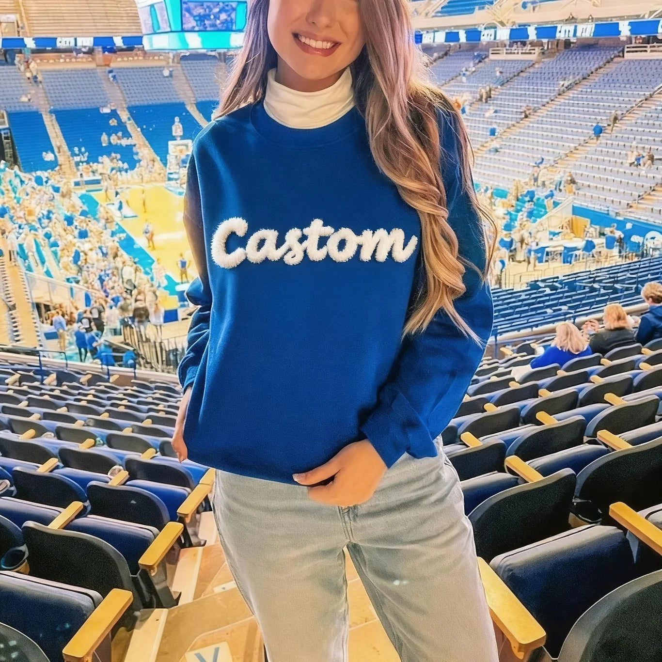 Chenille Yarn Embroidery Sweatshirt