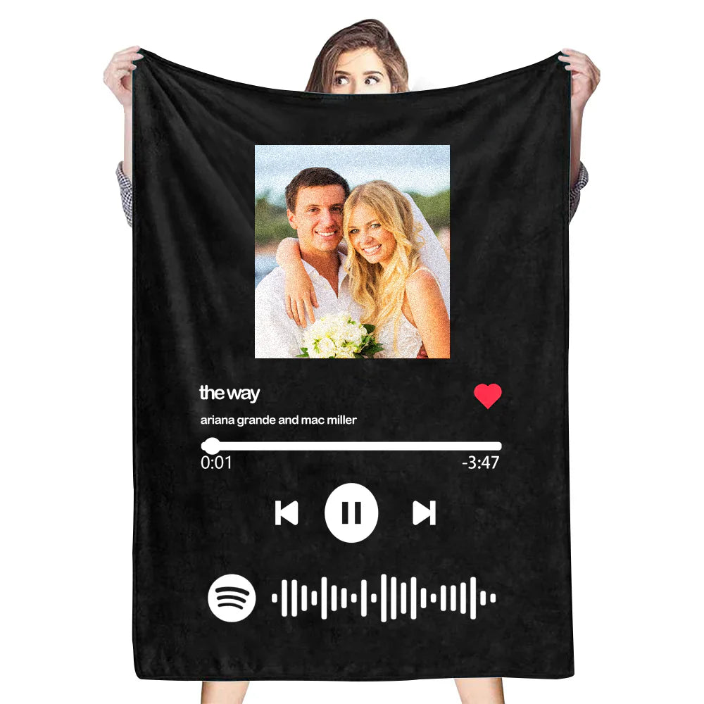 Customizable Music Code and Photo Keepsake Blanket