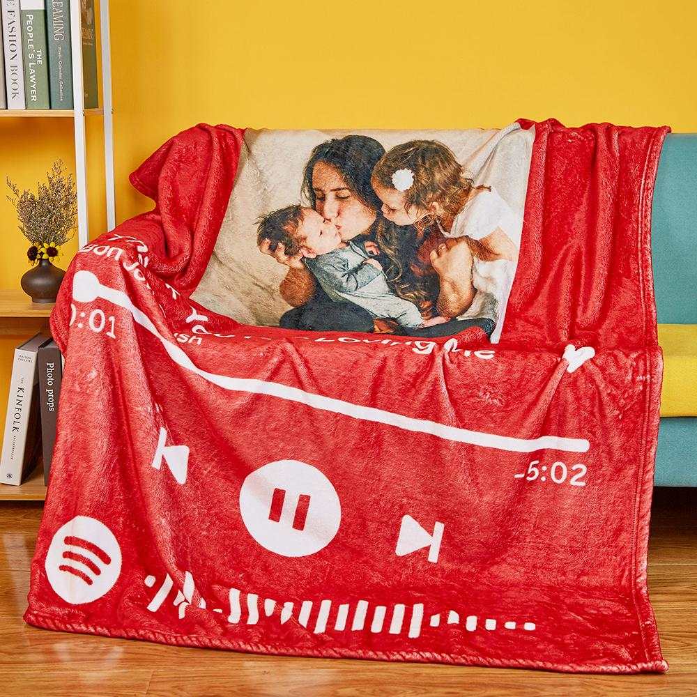 Customizable Music Code and Photo Keepsake Blanket