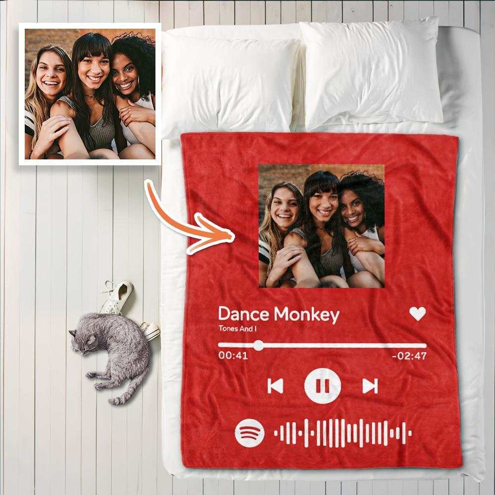 Customizable Music Code and Photo Keepsake Blanket