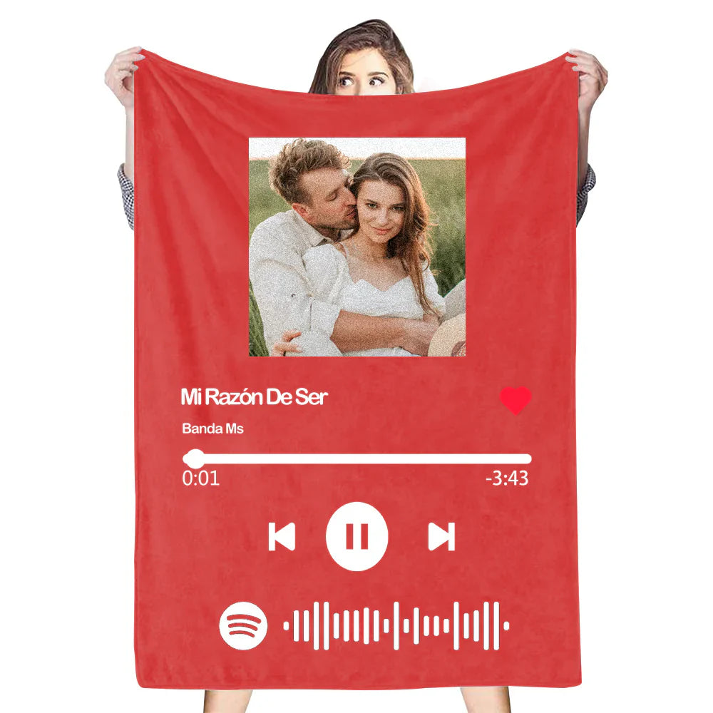 Customizable Music Code and Photo Keepsake Blanket