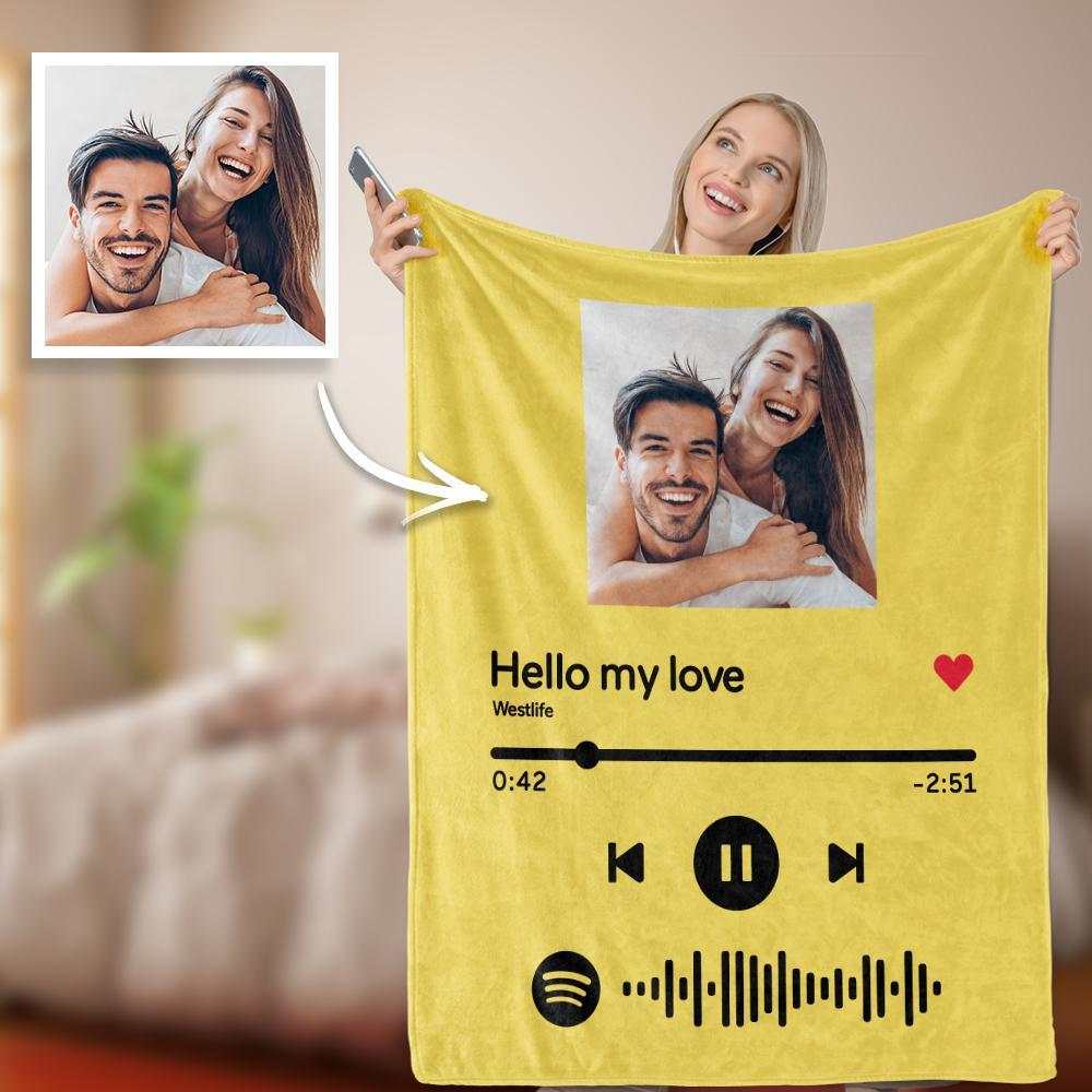 Customizable Music Code and Photo Keepsake Blanket