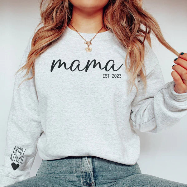 Personalized Mama Sweatshirt/Hoodie: A Special Gift for Mom