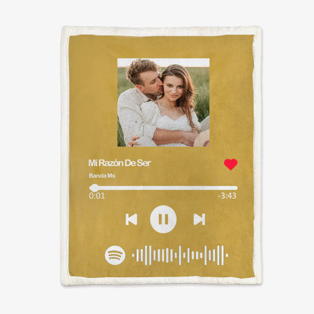 Customizable Music Code and Photo Keepsake Blanket