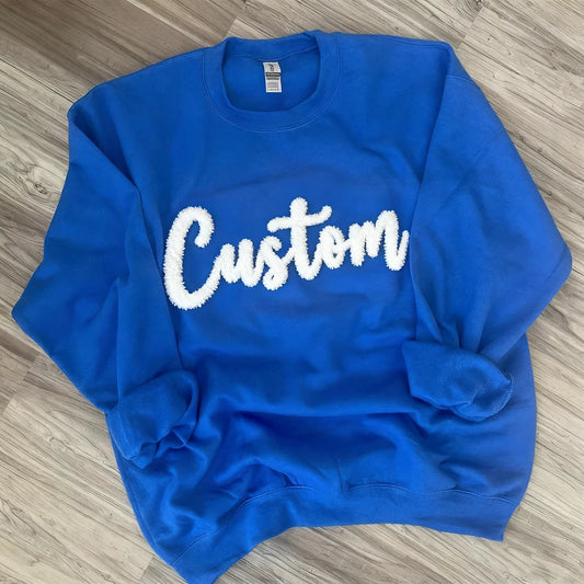 Chenille Yarn Embroidery Sweatshirt