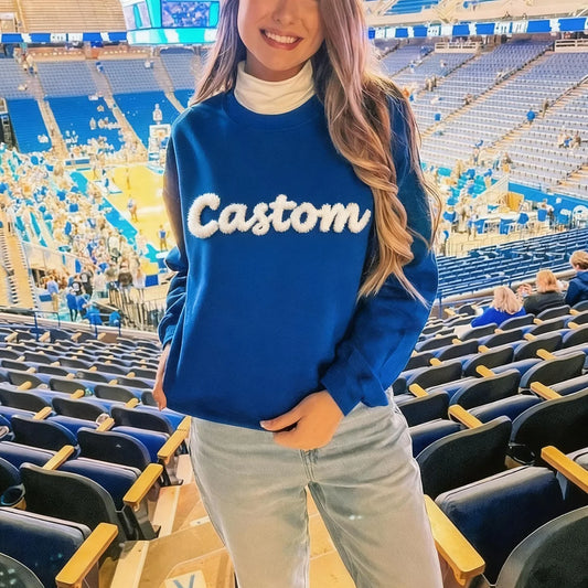 Chenille Yarn Embroidery Sweatshirt