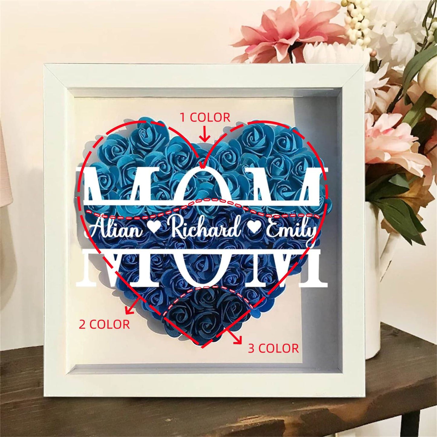 Heart shaped handmade flower gift box