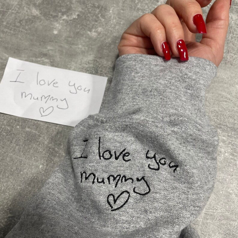 Custom Handwriting Embroidered T-Shirt/Sweatshirt/Hoodie