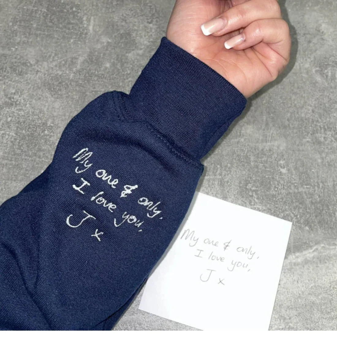 Custom Handwriting Embroidered T-Shirt/Sweatshirt/Hoodie