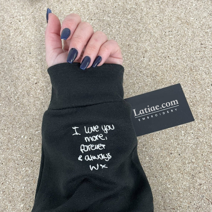 Custom Handwriting Embroidered T-Shirt/Sweatshirt/Hoodie